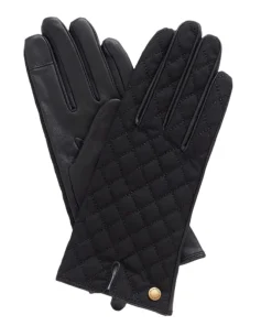Barbour Womens Gloves Scarlet Black