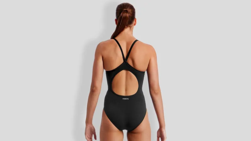 FUNKITA WOMENS DIAMOND BACK ONE PIECE - BLACK - Image 2