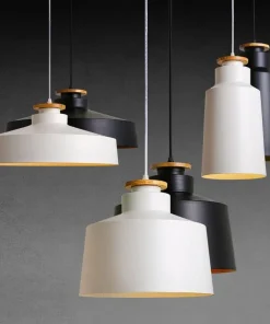 Contrast Metal & Wood Pendant Lights - Final Sale