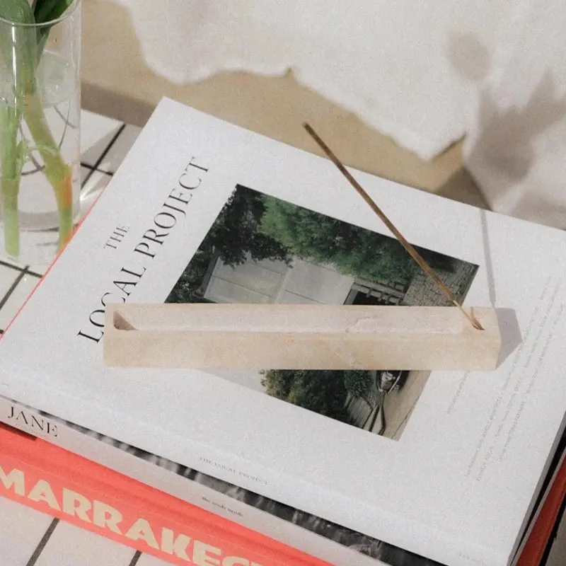 Zen Strata Travertine Incense Holder - Image 3