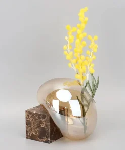 Amber Orb Glass Vase