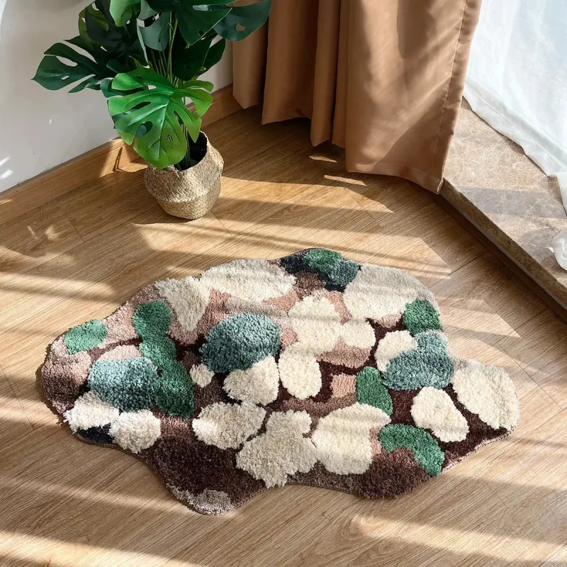 Abstract Forest Moss Tufted Accent Rug - Image 2