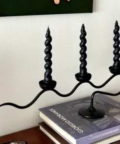 Deco Wave Iron Candle Holder