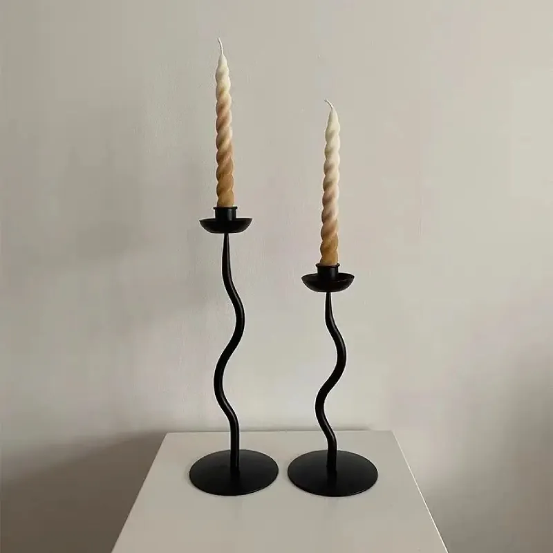 Deco Wave Iron Candle Holder - Image 2