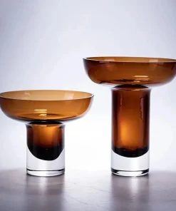 Amber Glow Pedestal Vase