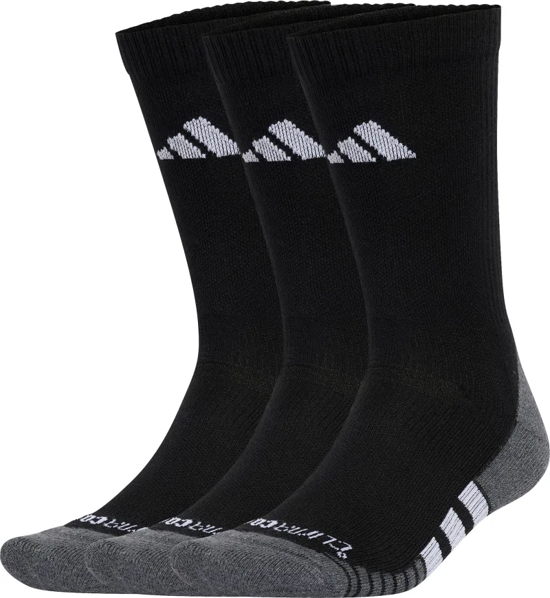 adidas Performance ClimaCool (3 Pack) Cushioned Crew Socks - Black