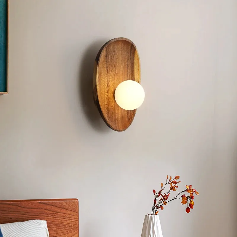 Rustic Glow Wooden Wall Sconce - Image 2