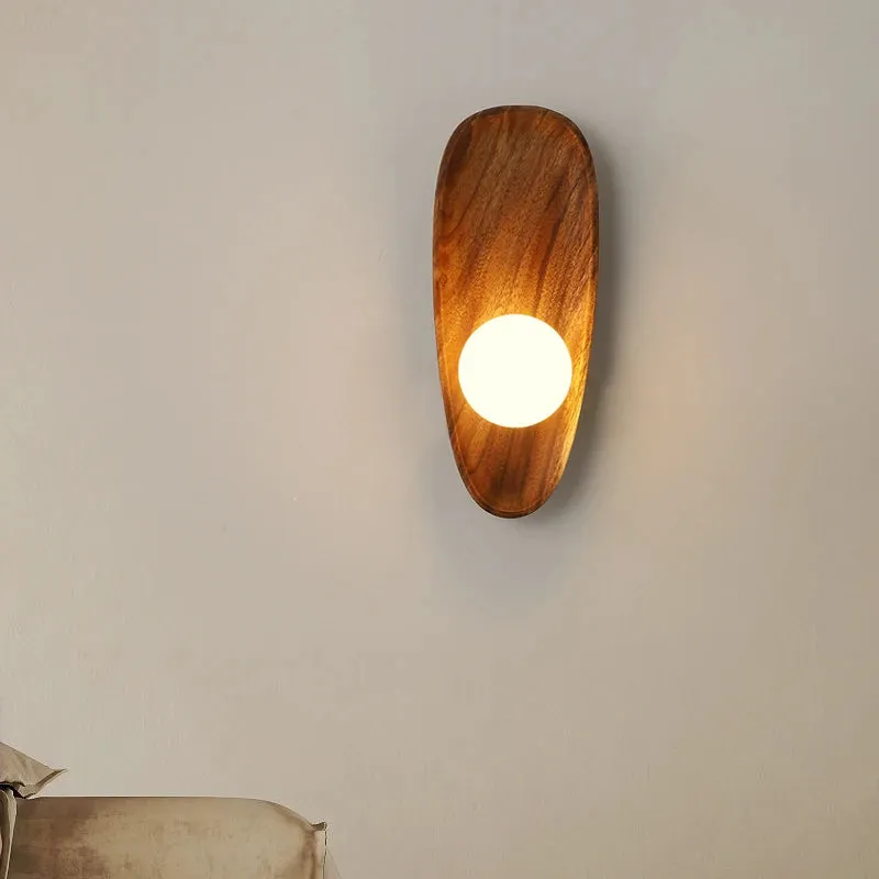 Rustic Glow Wooden Wall Sconce - Image 3
