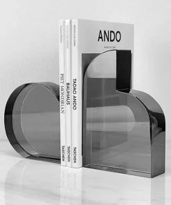 Monochrome Glass Non-Skid Bookends