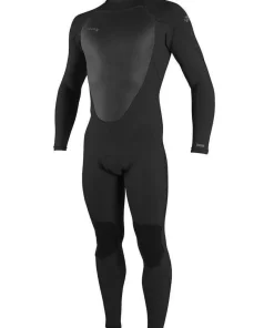 ONEILL MENS EPIC 4/3 ZIP FULL WETSUIT - BLACK/BLACK