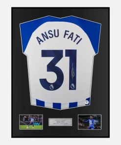 Framed Ansu Fati Signed Brighton Shirt Home 2023-24 [Classic]