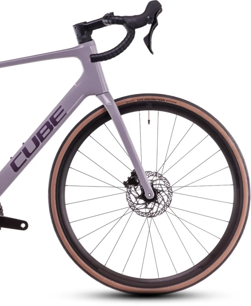 Cube Attain C:62 Race Carbon Road Bike 2025 - Plum Grey - Image 3