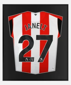 Framed Janelt Signed Brentford Shirt, 2023-15 Home [Lite]