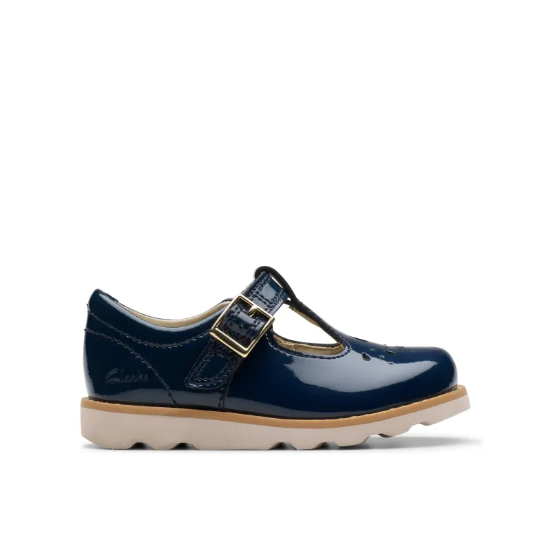 Clarks Crown Print T Navy Patent - Image 2