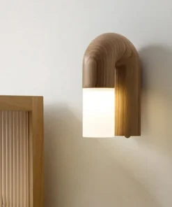 Vintage Ash Wood Wall Lamp