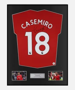 Framed Casemiro Signed Manchester United Shirt Home 2022-23 [Classic]