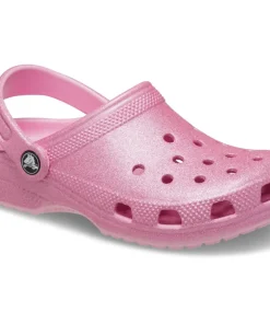 Croc Girls Toddler Classic Glitter Clog Pink Tweed