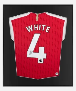 Framed Ben White Signed Arsenal Shirt, Red Home [Lite]