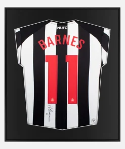 Framed Harvey Barnes Signed Shirt, Newcastle United Home [Lite]