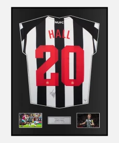 Framed Lewis Hall Signed Newcastle United Shirt 2023-24 Home [Classic]