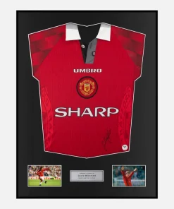 Framed David Beckham Signed Manchester United Shirt 1996-98 Home [Classic]
