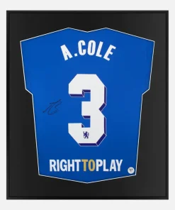 Framed Ashley Cole Signed Shirt, Champions League Winners [Lite]