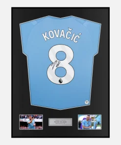 Framed Mateo Kovacic Signed Manchester City Shirt 2023-24 Home [Classic]
