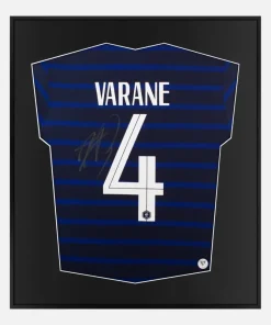 Framed Varane Signed Shirt, France Blue Home [Lite]