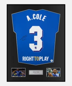 Framed Ashley Cole Signed Chelsea Shirt 2012 CL Winners [Classic]