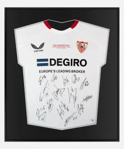 Framed Sevilla Signed Shirt, 2023 Europa League Squad [Lite]
