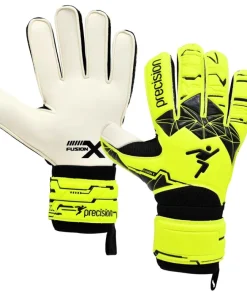 PRECISION FUSION X FLAT CUT ESSENTIAL GOAL KEEPER GLOVES YELLOW