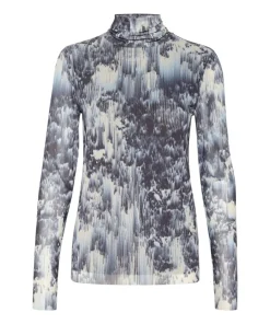 Soaked Womens Top LS Hartley Dark Navy Landscape Print