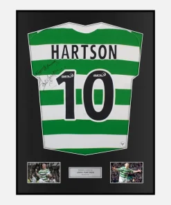 Framed John Hartson Signed Celtic Shirt 2005-07 Home [Classic]
