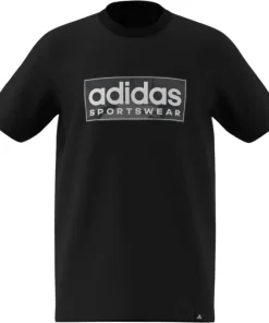 Adidas Junior Boys T-Shirt Camo Lin Black