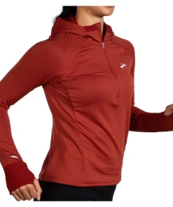 Brooks Notch Thermal 2.0 Womens Running Hoody - Red