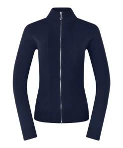PURE GOLF BLAIR FULL ZIP LINED CARDIGAN NAVY