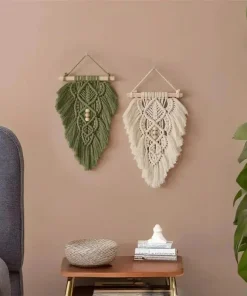 Willow Weave Macramé Leaf Wall Tapestry