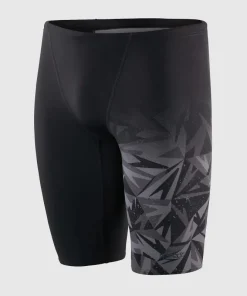 SPEEDO MENS V CUT PLACEMENT JAMMER BLACK/GREY