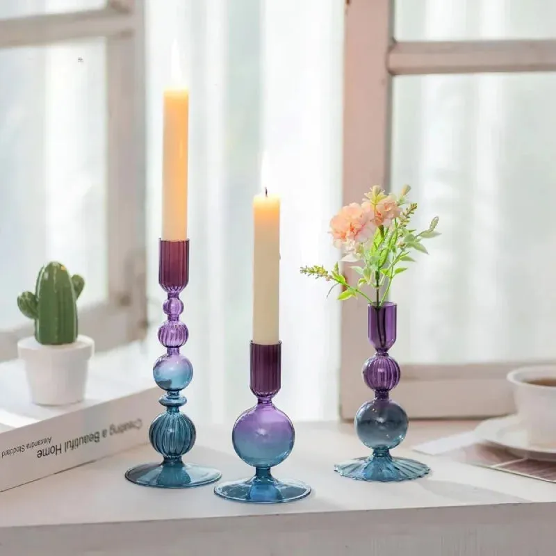 Amora Glow Glass Candle Holder Set