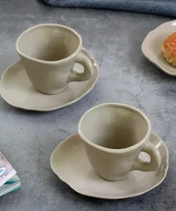 Wabi Harmony Ceramic Cup & Saucer Set