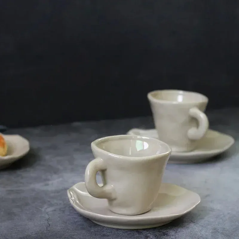 Wabi Harmony Ceramic Cup & Saucer Set - Image 3