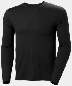 HELLY HANSEN MENS MERINO CREW BASE LAYER BLACK
