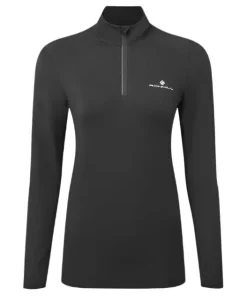 Ronhill Womens Sweatshirt Core Thermal ½ Zip Black/Bright White