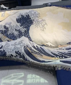 Great Wave Artisan Woven Throw Blanket