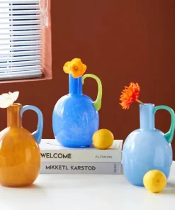 Sunset Pour Colorblock Glass Vase