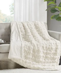 Ruched Fur Throw