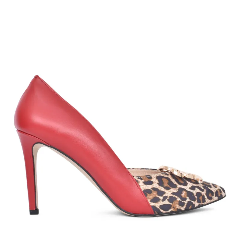 Emis Womens Shoe 8335 Red/Leopard - Image 3