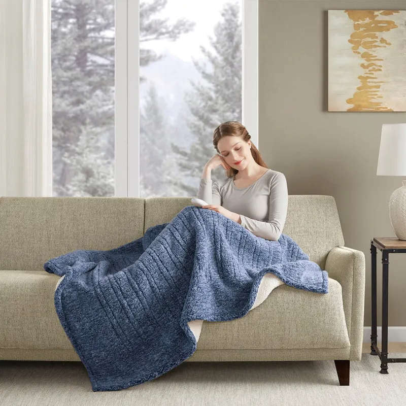 Marbled Sherpa Heated Throw - Image 2