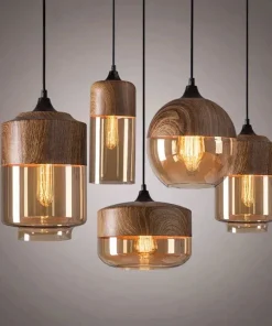 Woodcrest Glass Pendant Light Collection