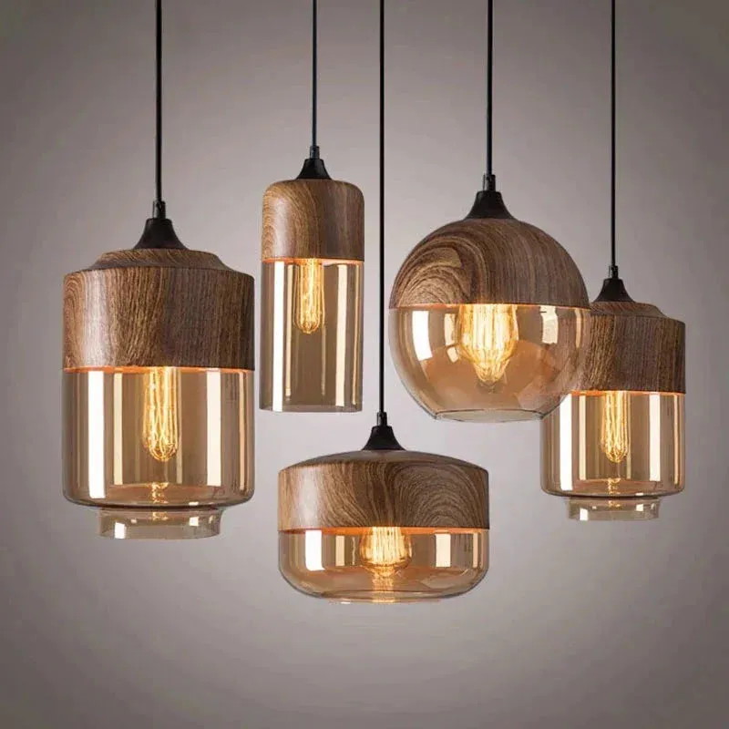 Woodcrest Glass Pendant Light Collection
